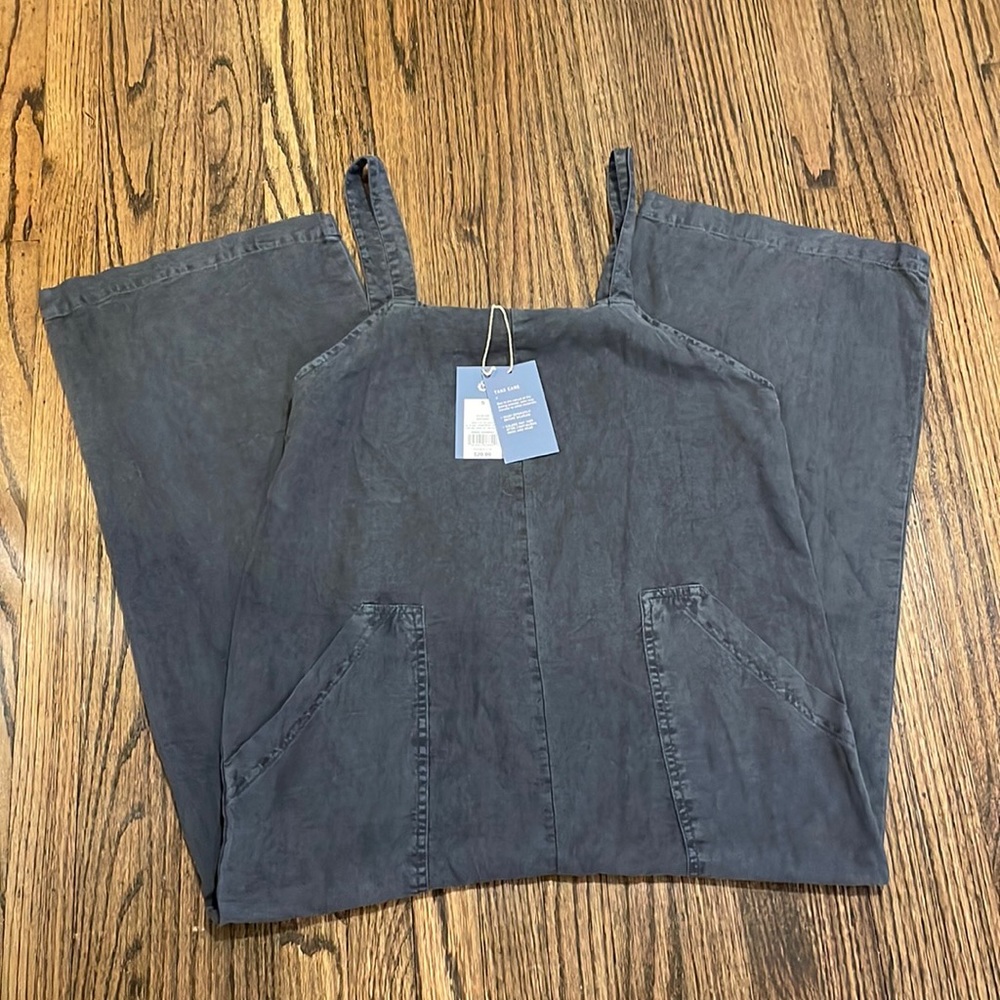 Universal thread linen dark grey cropped jumpsuit